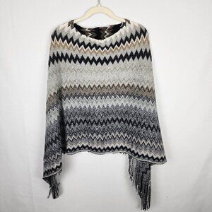 NWT Cruise Club Fringed Poncho OS